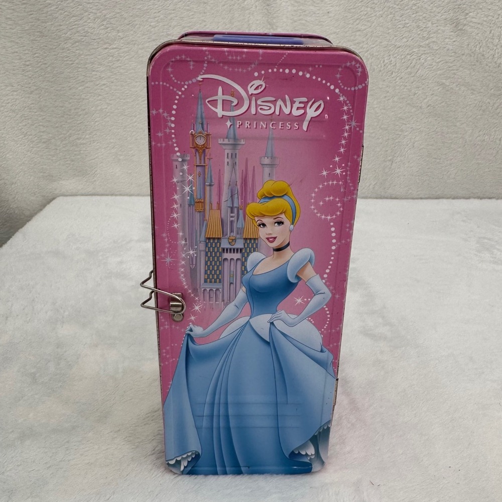 Y2K Disney Princess Mini Locker Tin Coin Bank Cinderella Snow White Belle Aurora